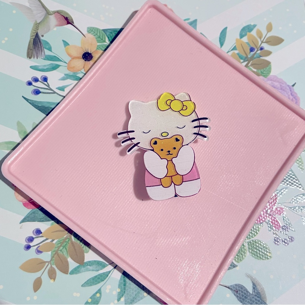Hello Kitty Hair Clip - Yellow and Pink